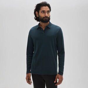 Robert Barakett Deep Navy Blue Long Sleeve Polo Size XXL